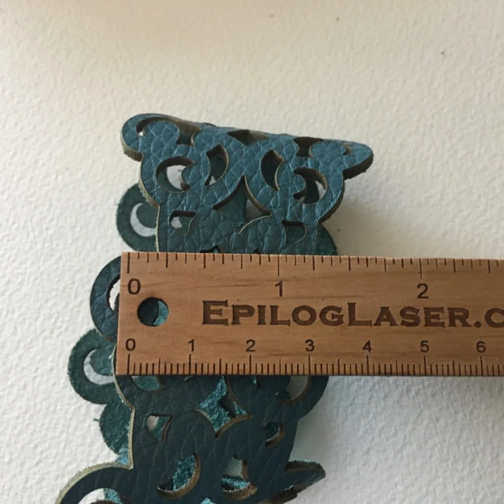 Blue leather  Boho Cut Out Scroll Pattern Bracelet preowned - Picture 6 of 7